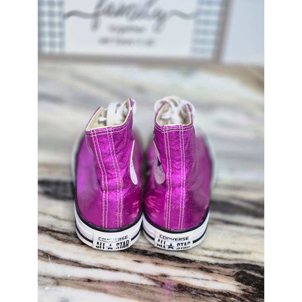 Converse Chuck Taylor All Star High Top Metallic Fuchsia Pink W 8 Barbiecore - Picture 4 of 12
